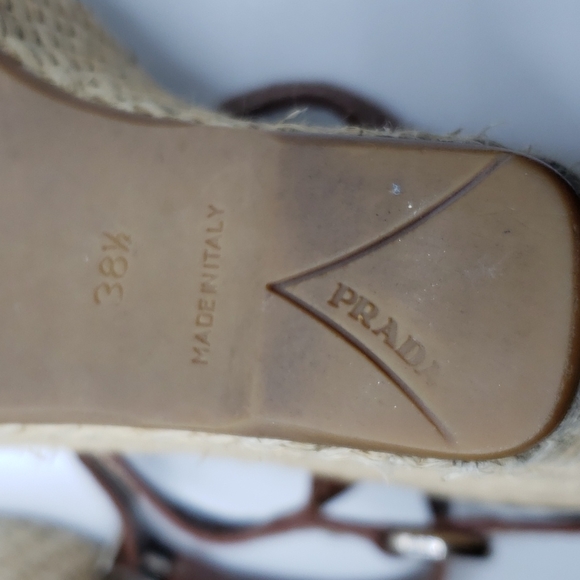 Prada Brown Wedge Sandals - Picture 10 of 16